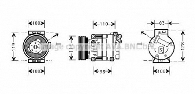 AVA QUALITY COOLING ftk033 -  Компрессор, кондиционер